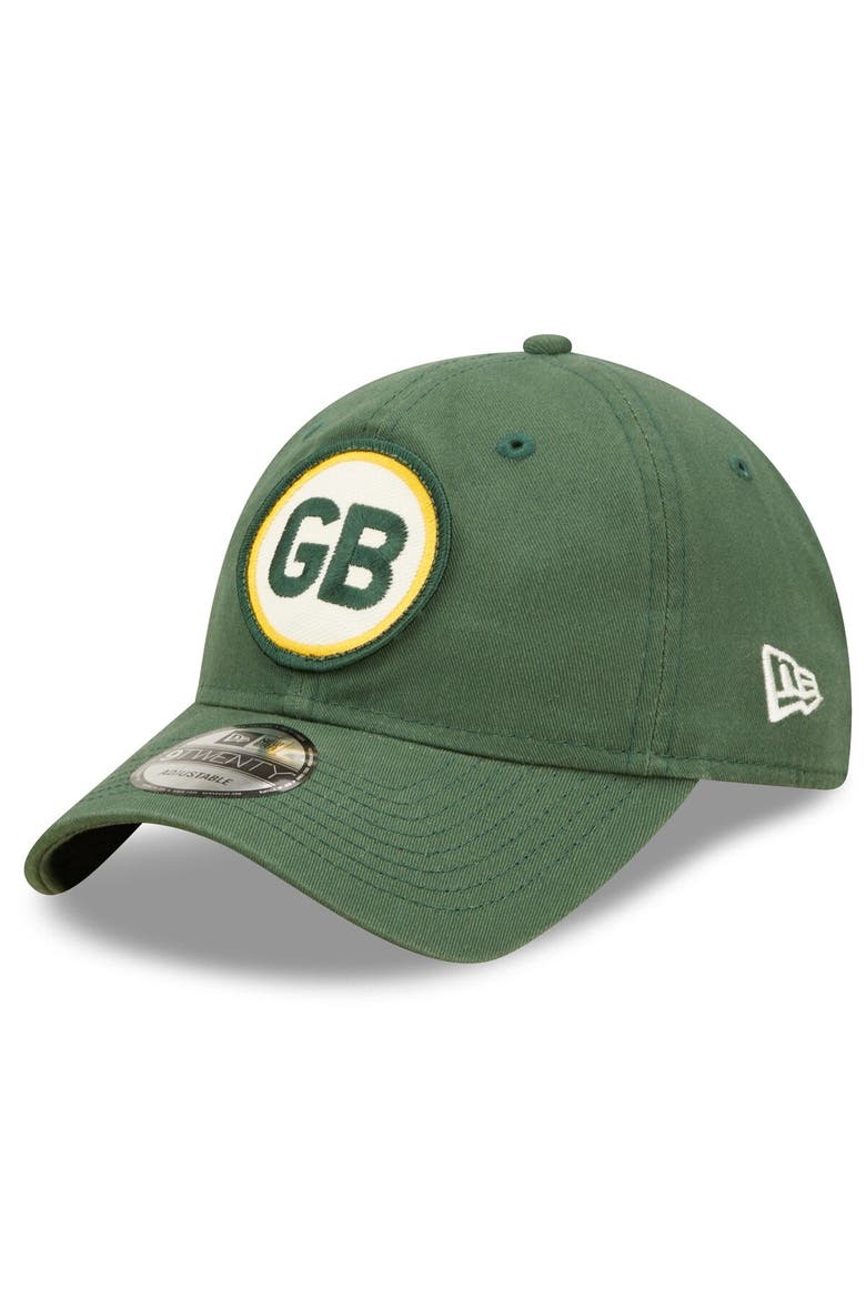 Men's New Era Green Green Bay Packers 2022 Sideline 9TWENTY Historic Adjustable Hat, Alternate, color, Green