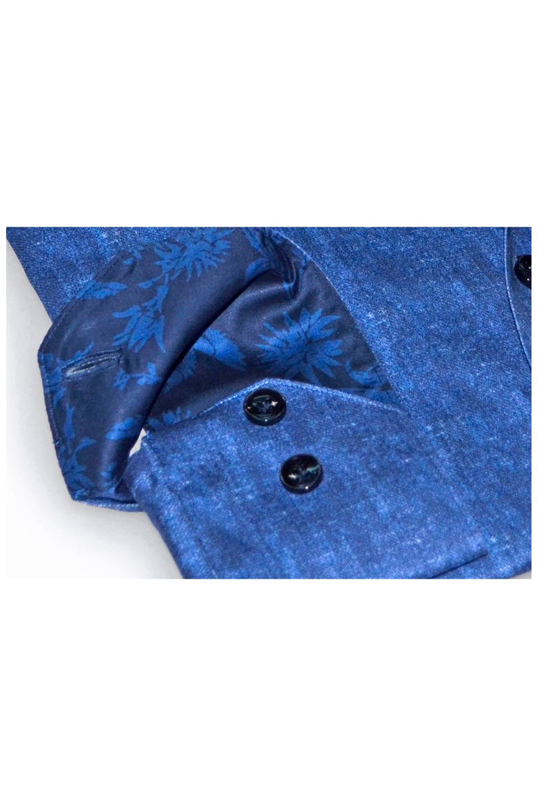 Contemporary Fit Modern Business Dress Shirt, Alternate, color, BLUE MIST PRINT