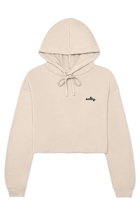 Womens Salty Midweight Fleece Cropped Hooded Sweatshirt