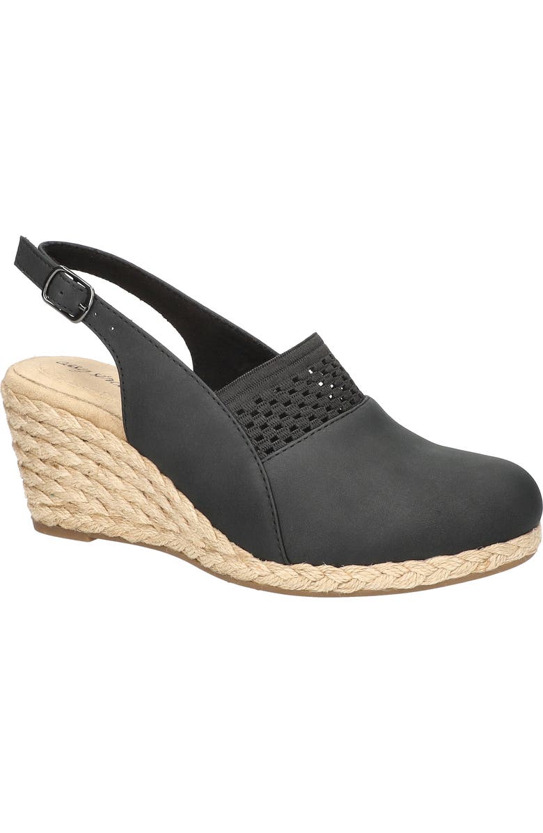EASY STREET Aloha Slingback Espadrille Wedge Pump, Main, color, Black
