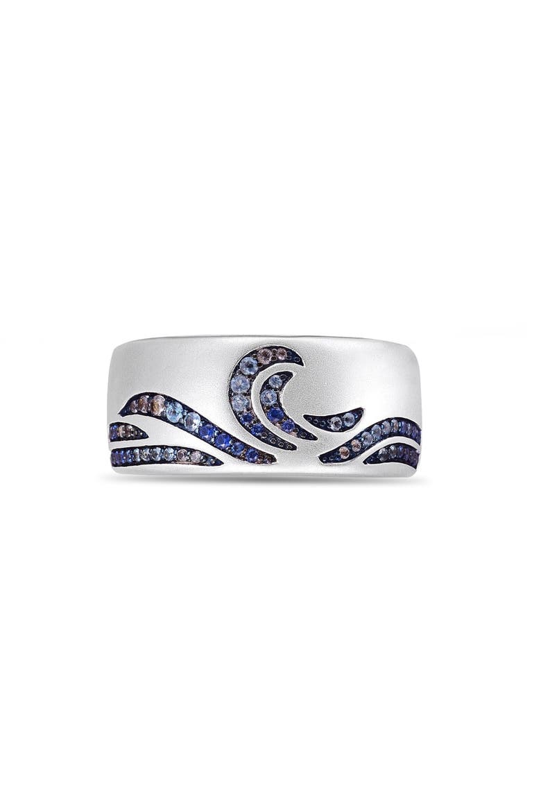 Surf Up Sterling Sapphire & Topaz Silver Band Men Ring, Main, color, 14KT Gold Vermeil on Sterling