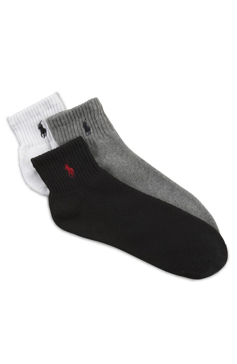 Polo Ralph Lauren 3-pk Classic 1/4-Top Sport Socks, Main, color, Assorted