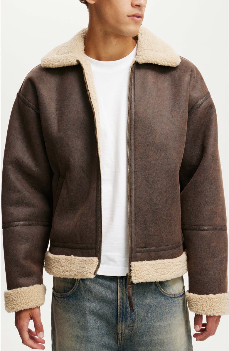 Cotton On Faux Sherling Jacket, Main, color, 