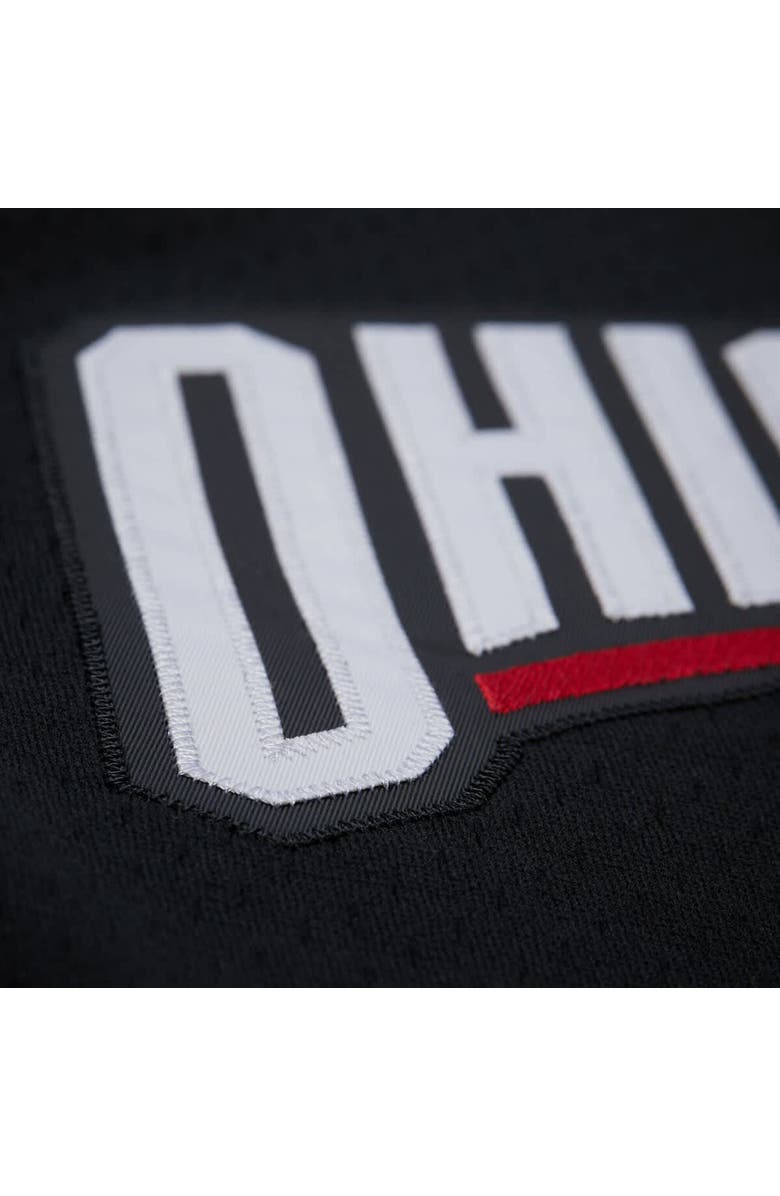 Mitchell & Ness Men's Mitchell & Ness Black Ohio State Buckeyes On The Clock Full-Button Fashion Jersey, Alternate, color,