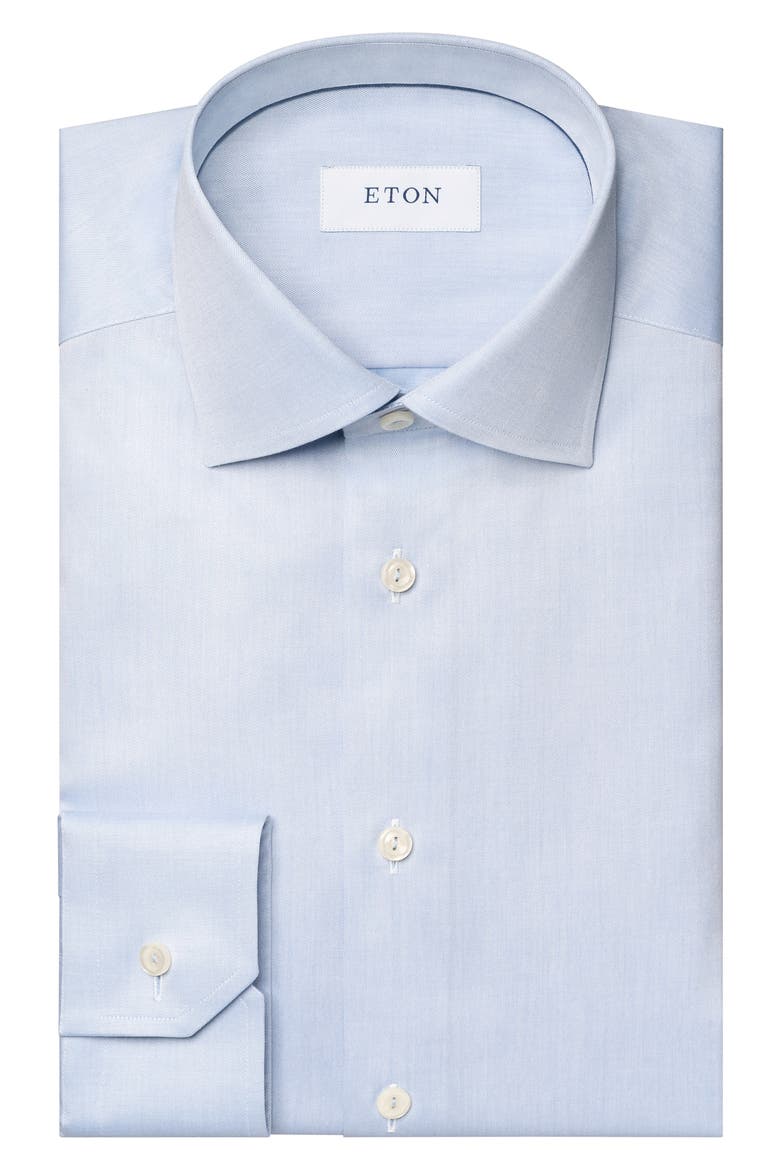 Slim Fit Cotton Twill Dress Shirt, Alternate, color, BLUE