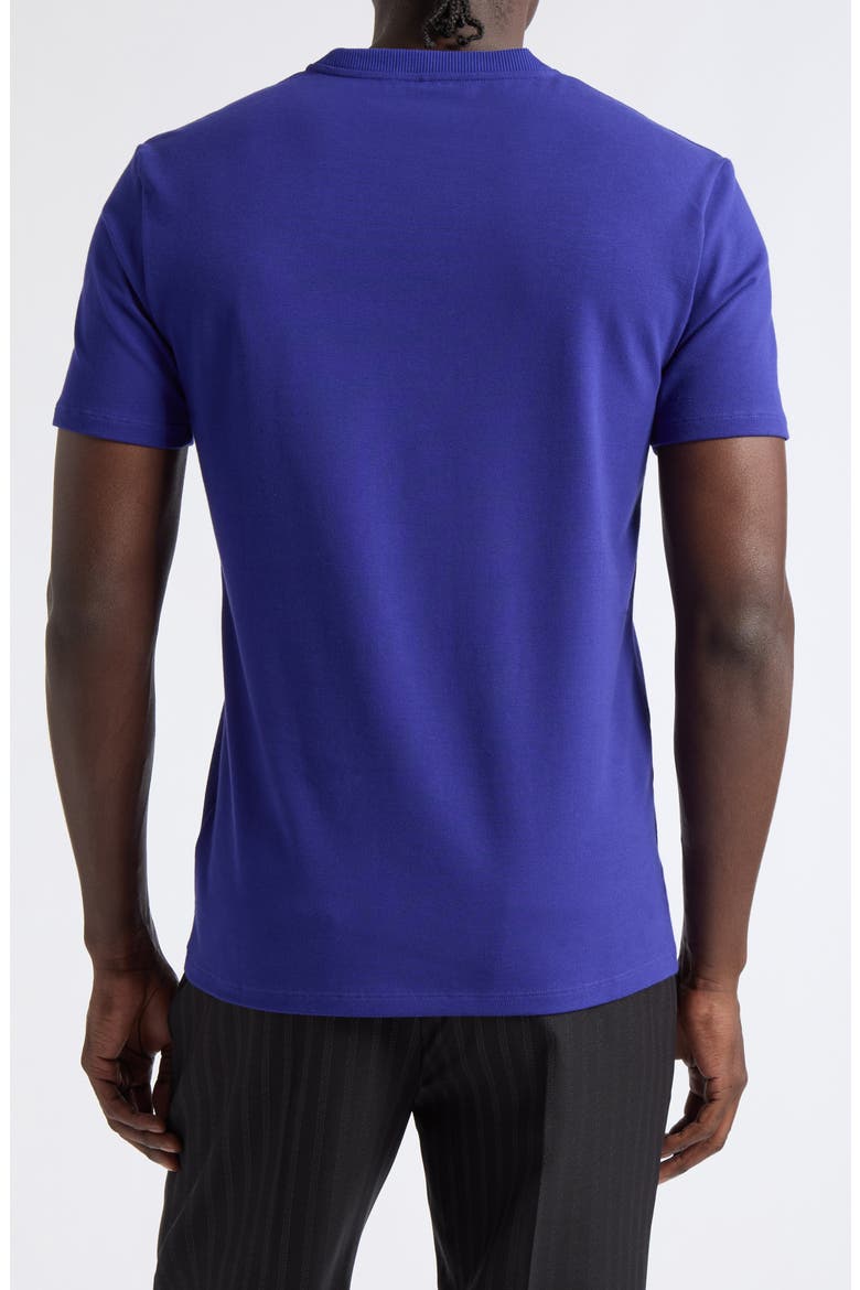 Leather Medusa Patch Stretch Cotton T-Shirt, Alternate, color, BRIGHT INK BLUE