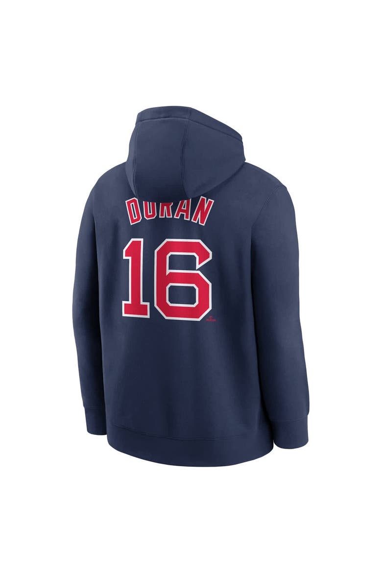 Men's Nike Jarren Duran Navy Boston Red Sox Player Name & Number Club Fleece Pullover Hoodie, Alternate, color, Navy