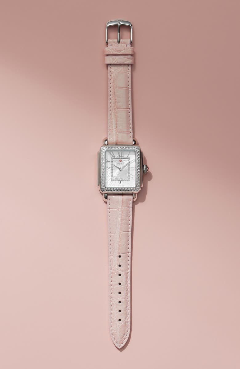 MICHELE Deco Madison Diamond Dial Watch Head, 33mm x 35mm, Alternate, color, 