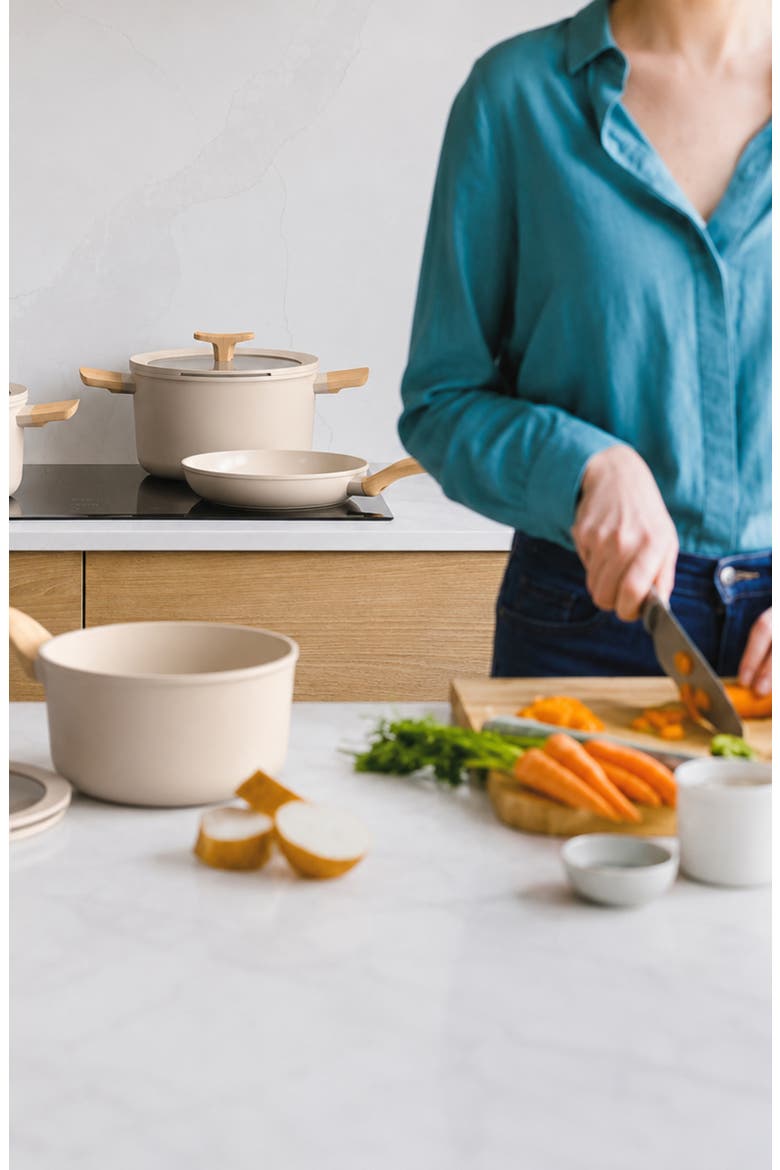 Leo Balance 7-Piece Ceramic Nonstick Cookware Set, Alternate, color, CREAM