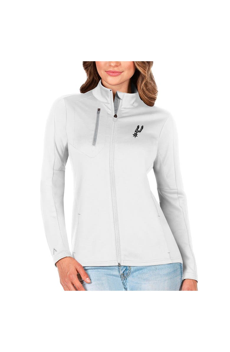 ANTIGUA Women's Antigua White San Antonio Spurs Generation Full-Zip Jacket, Main, color,