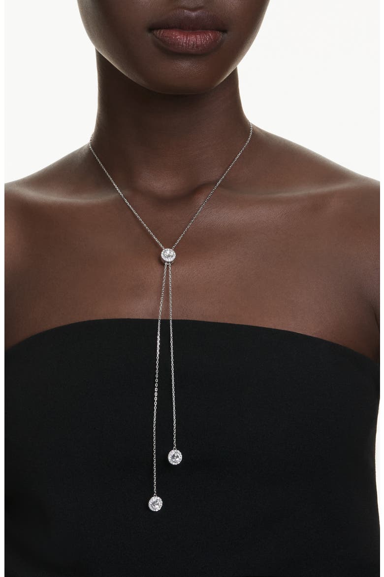 Una Reversible Y-Pendant Necklace, Alternate, color, RHODIUM/ CRYSTAL