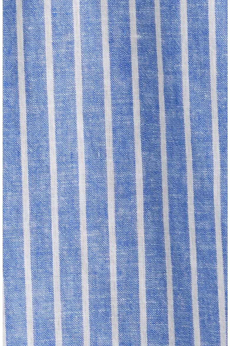 Stripe Linen & Cotton Camp Shirt, Alternate, color, BLUE