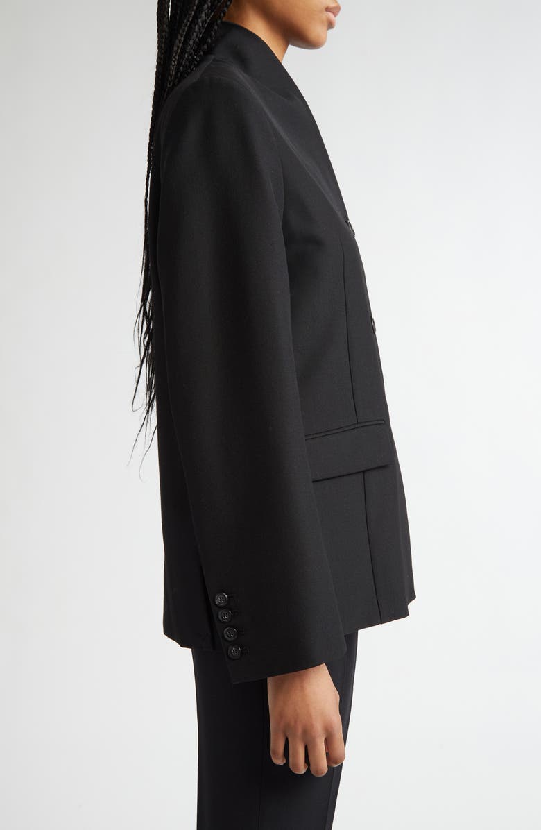 TOTEME Overlay Neck Blazer, Alternate, color, Black