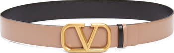 【関税&送料込】Valentino Garavani Caramel Leather Vlogo Bel Valentino Garavani Vlogo Signature Deep caramel belt