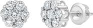 LuvMyJewelry Meadow 0.5 Ct TW Lab Grown Diamond Cluster Studs 14K Gold Earrings