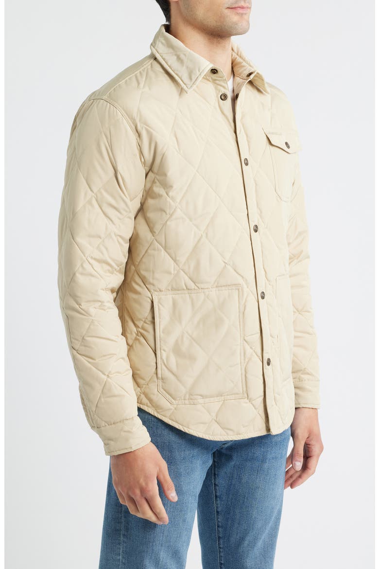Quilted Down Shirt Jacket, Alternate, color, OFF WHITE