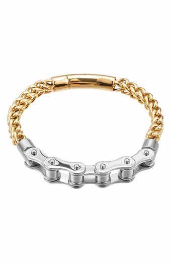 EYE CANDY LOS ANGELES Men's Bike Cable Two-Tone Bracelet