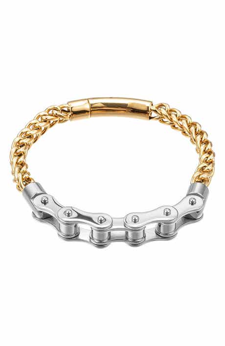 EYE CANDY LOS ANGELES Men's Bike Cable Two-Tone Bracelet