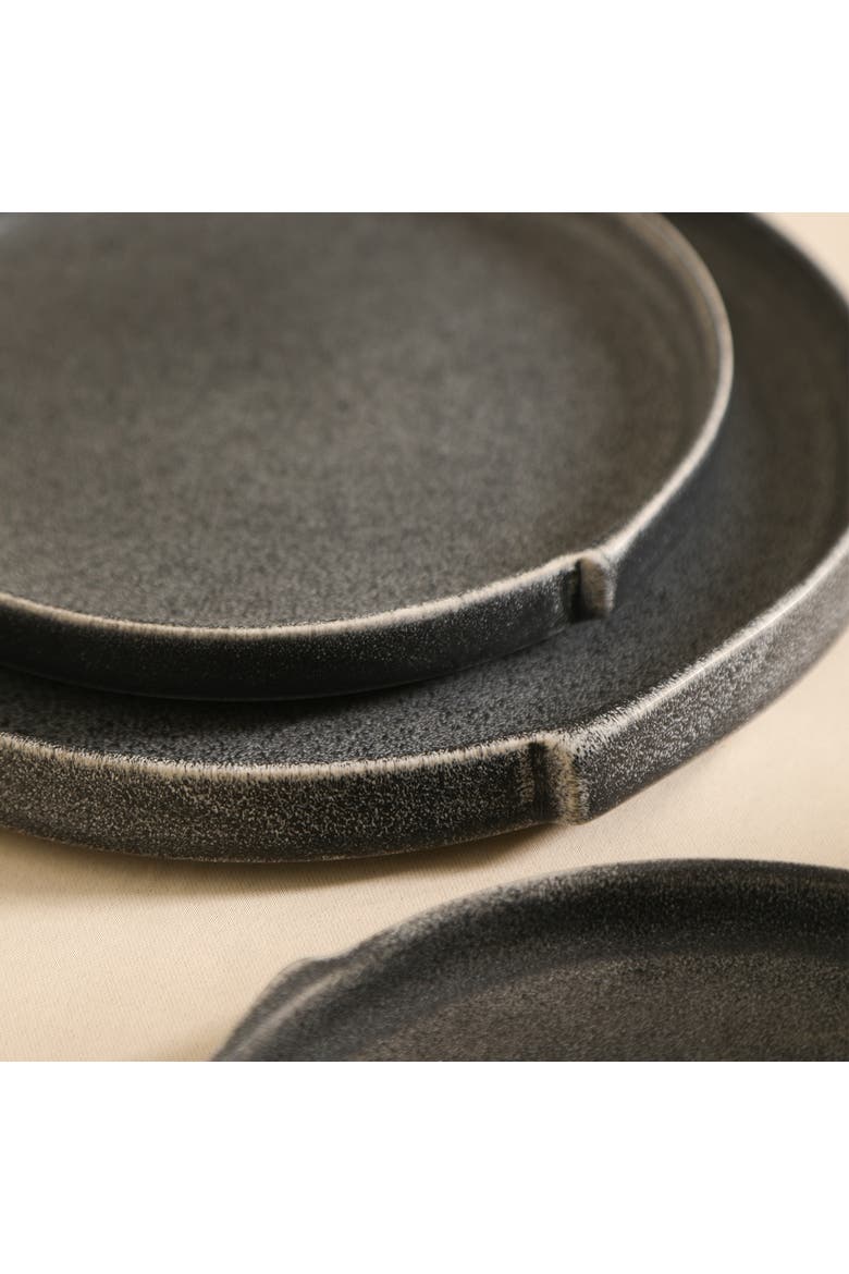 Bao Stoneware 4-Piece Salad Plate Set, Alternate, color, Charcoal