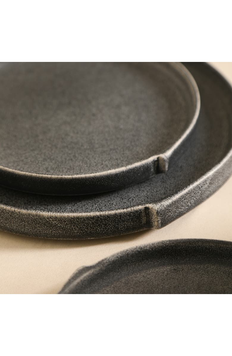 Stone Lain Bao Stoneware 4-Piece Salad Plate Set, Alternate, color, Charcoal