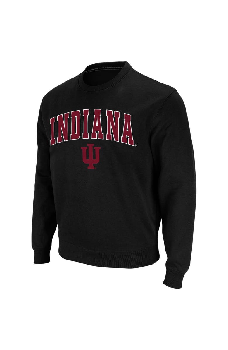 COLOSSEUM Men's Colosseum Black Indiana Hoosiers Arch & Logo Crew Neck Sweatshirt, Main, color, Black