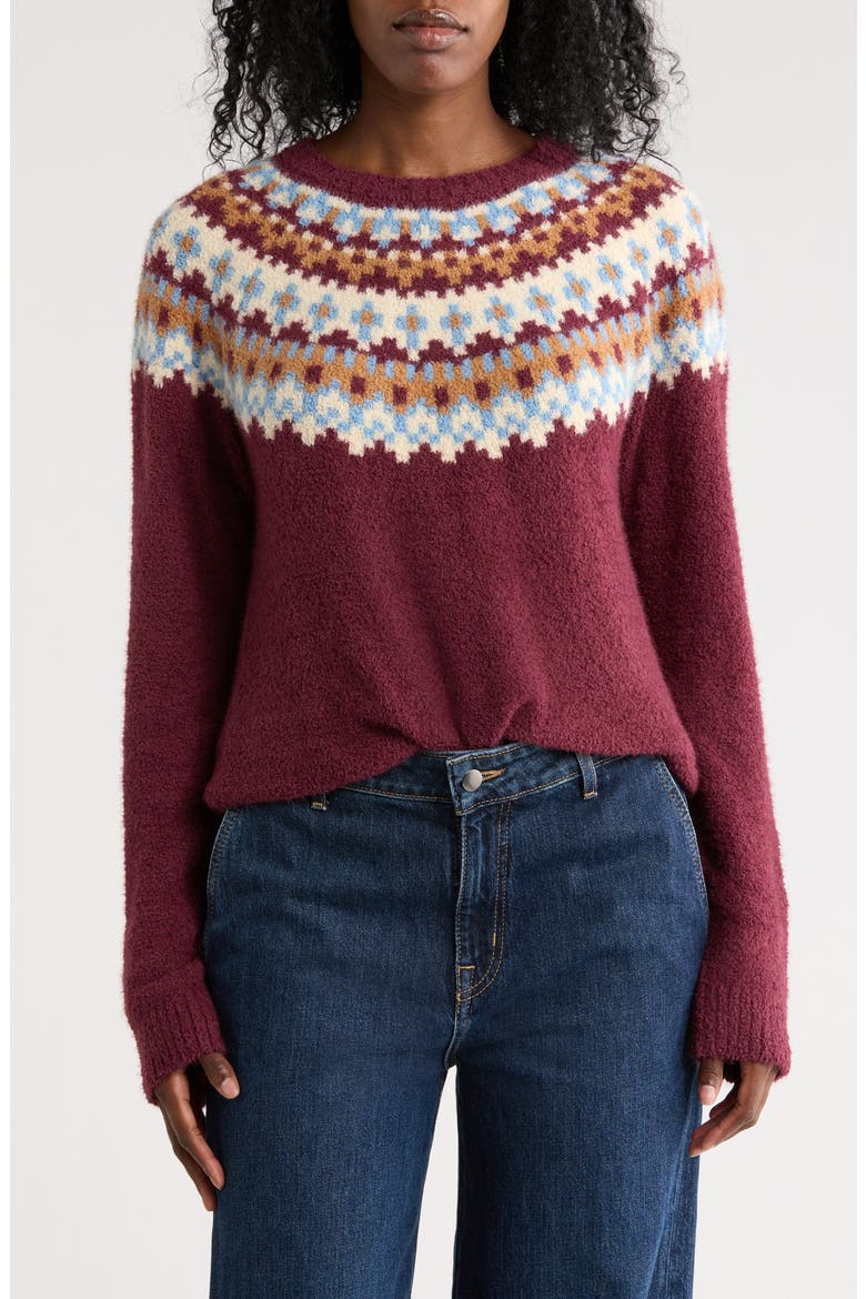 Fair Isle Crewneck Sweater, Main, color, FIG