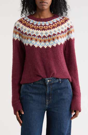 Bobeau Fair Isle Crewneck Sweater