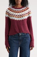 Bobeau Fair Isle Crewneck Sweater