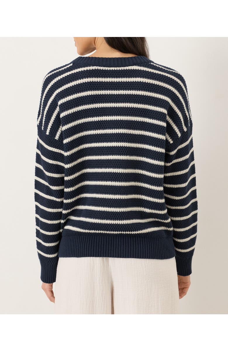 Pact Organic Cotton Shoreline Pullover Sweater, Alternate, color, Seabreeze Stripe Navy Blue