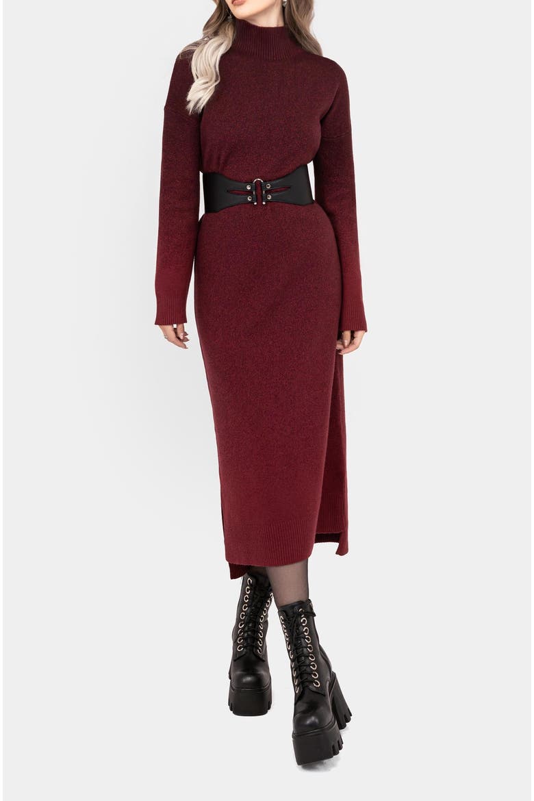 Nightjar Ombre Knit Maxi Dress, Alternate, color, Red