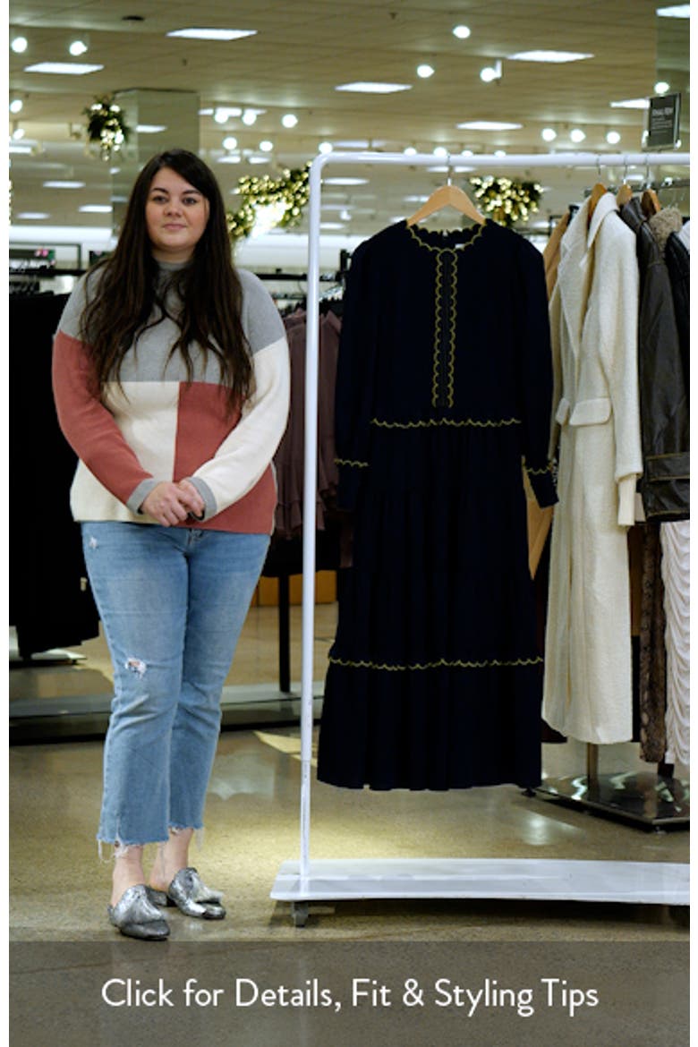 Carly Scallop Long Sleeve Tiered Maxi Dress video