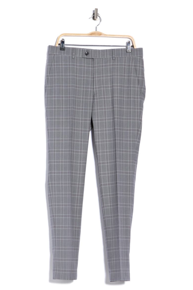 Tonal Plaid Trousers, Main, color, SLATE GRAY