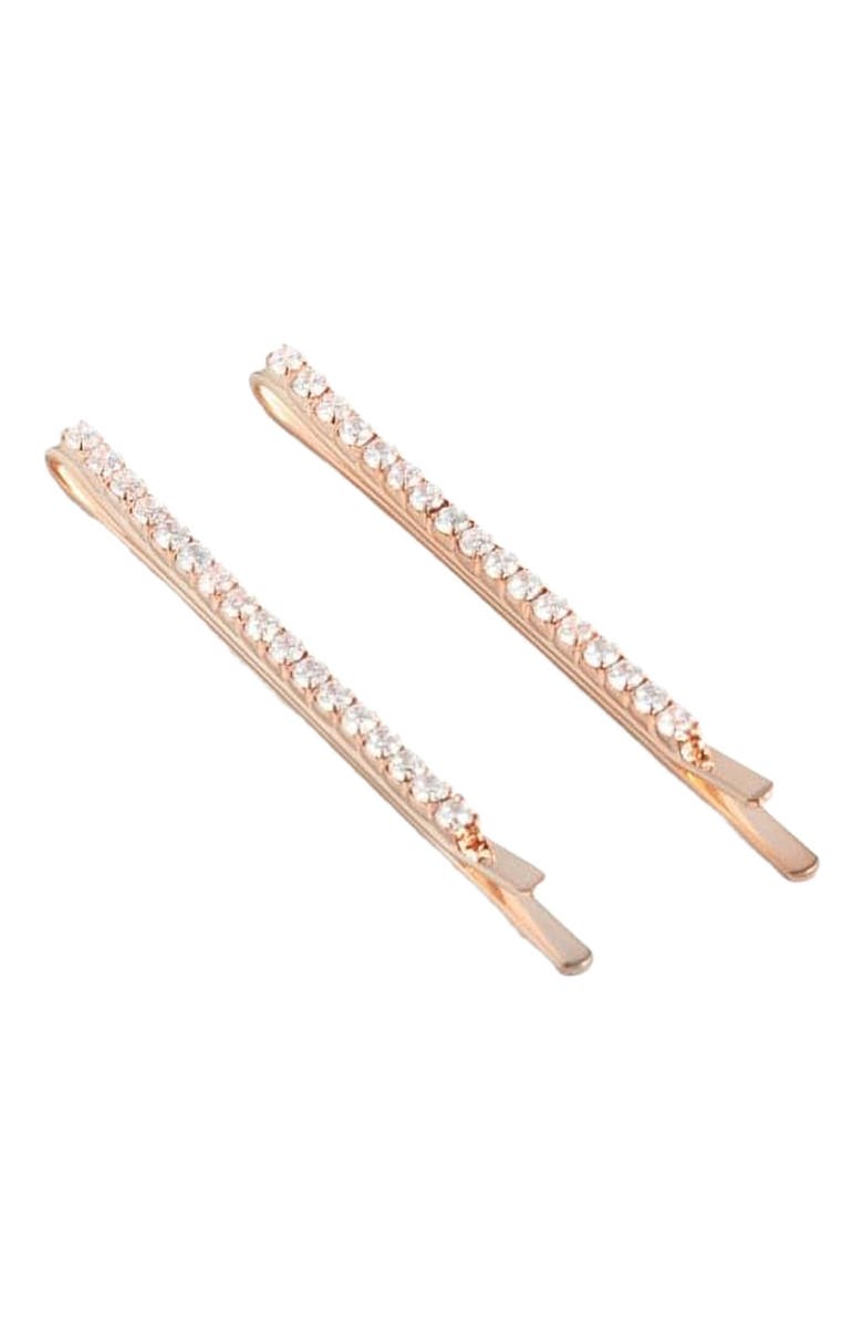 NUME Sparkle Hair Pin Set of 2- Rose Gold, Main, color, Rose Gold