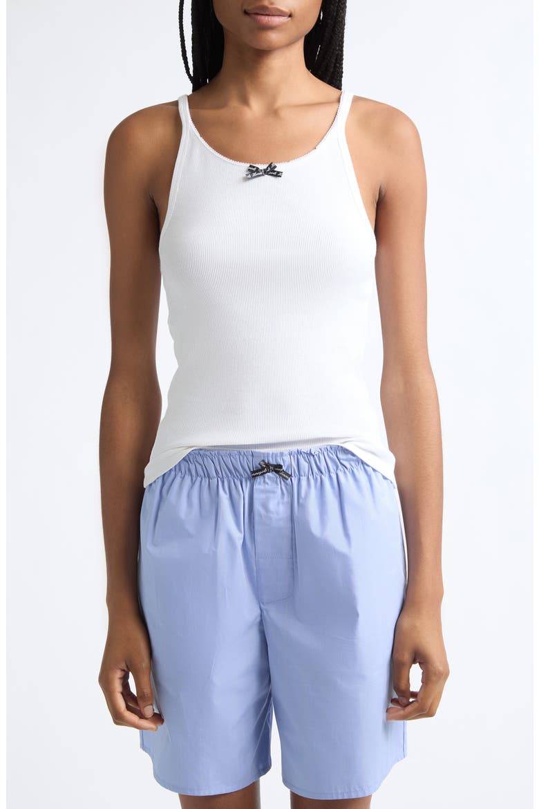 Stretch Cotton Rib Tank, Main, color, CREAM