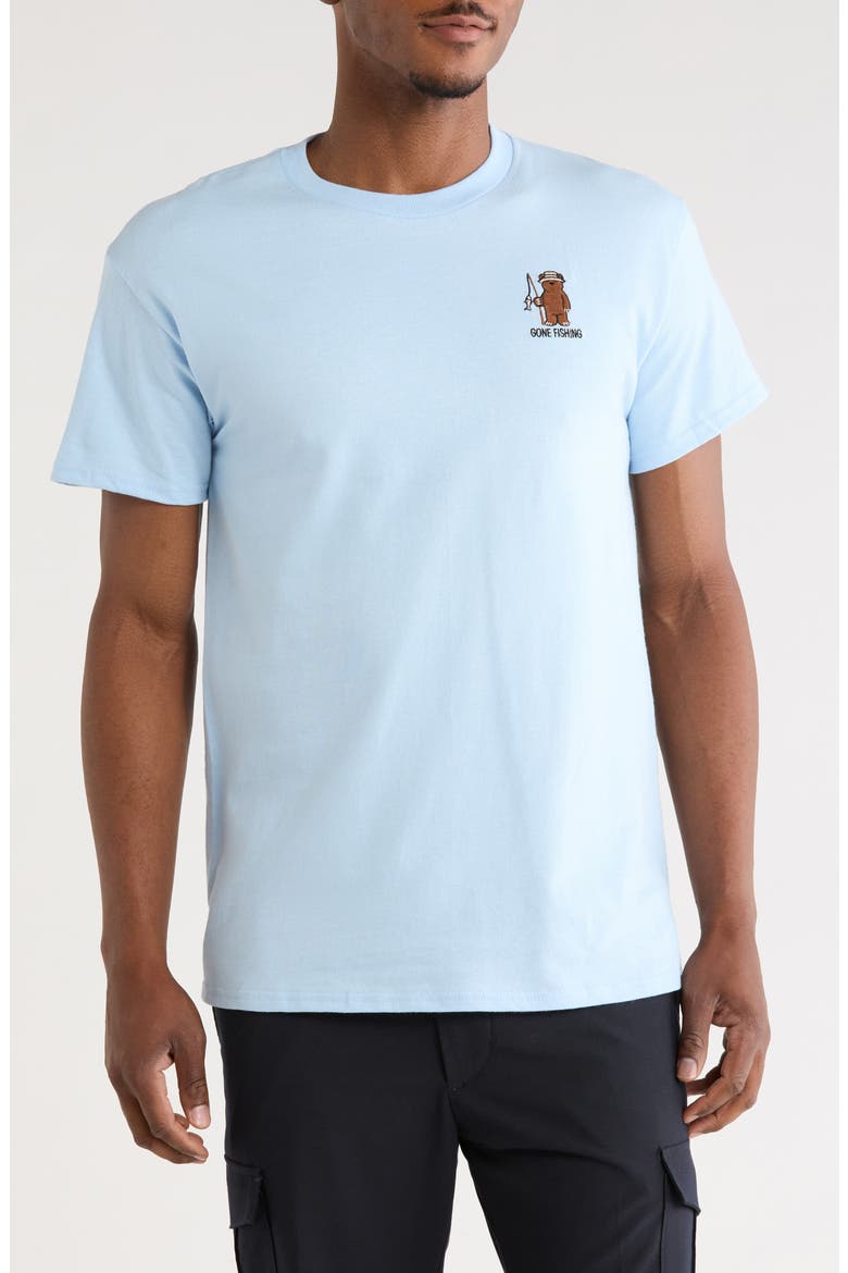 Gone Fishing Embroidered Tee, Main, color, LIGHT BLUE