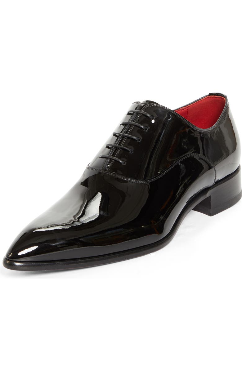 Christian Louboutin Pelvis Pointed Toe Oxford, Main, color, Black/ Lin Loubi
