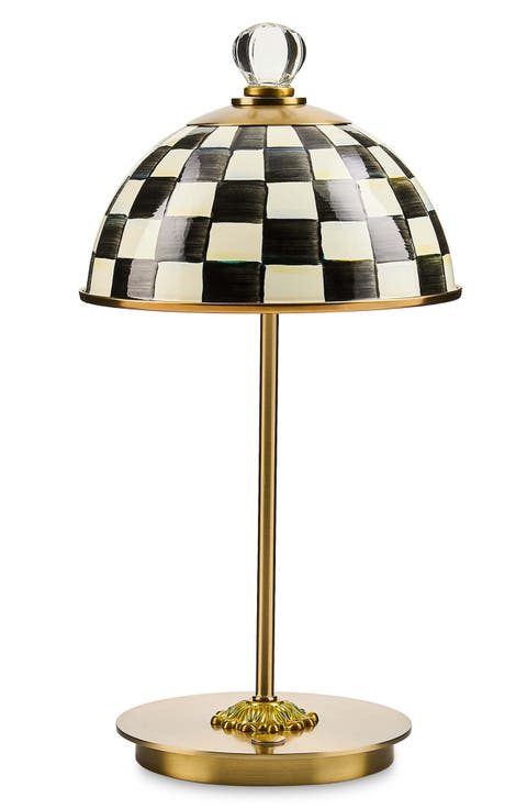 Courtly Check LED Rechargeable Dome Table Lamp