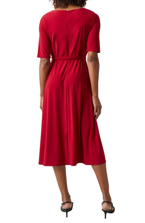 Kasper Tie Belt Fit & Flare Dress