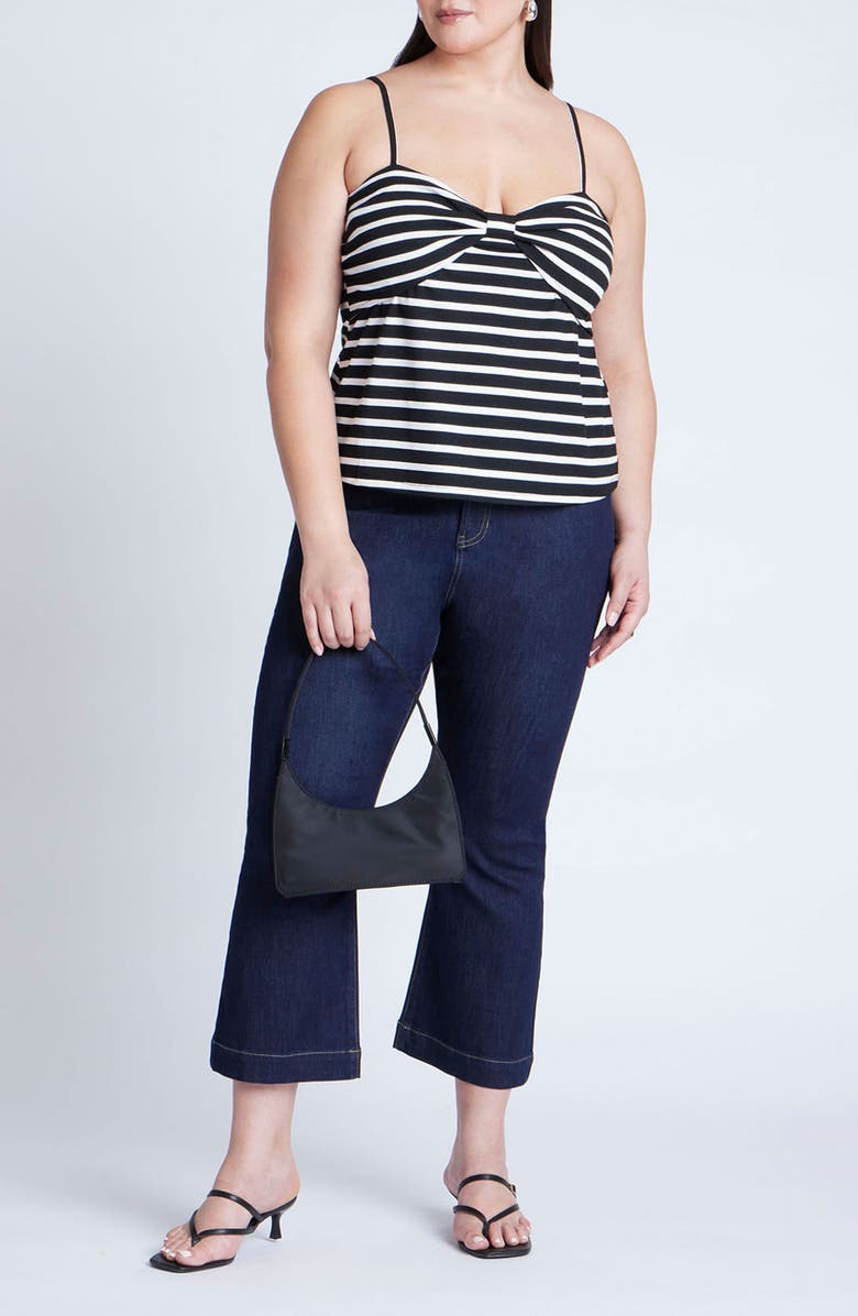 ELOQUII Twist Front Stripe Camisole, Alternate, color,