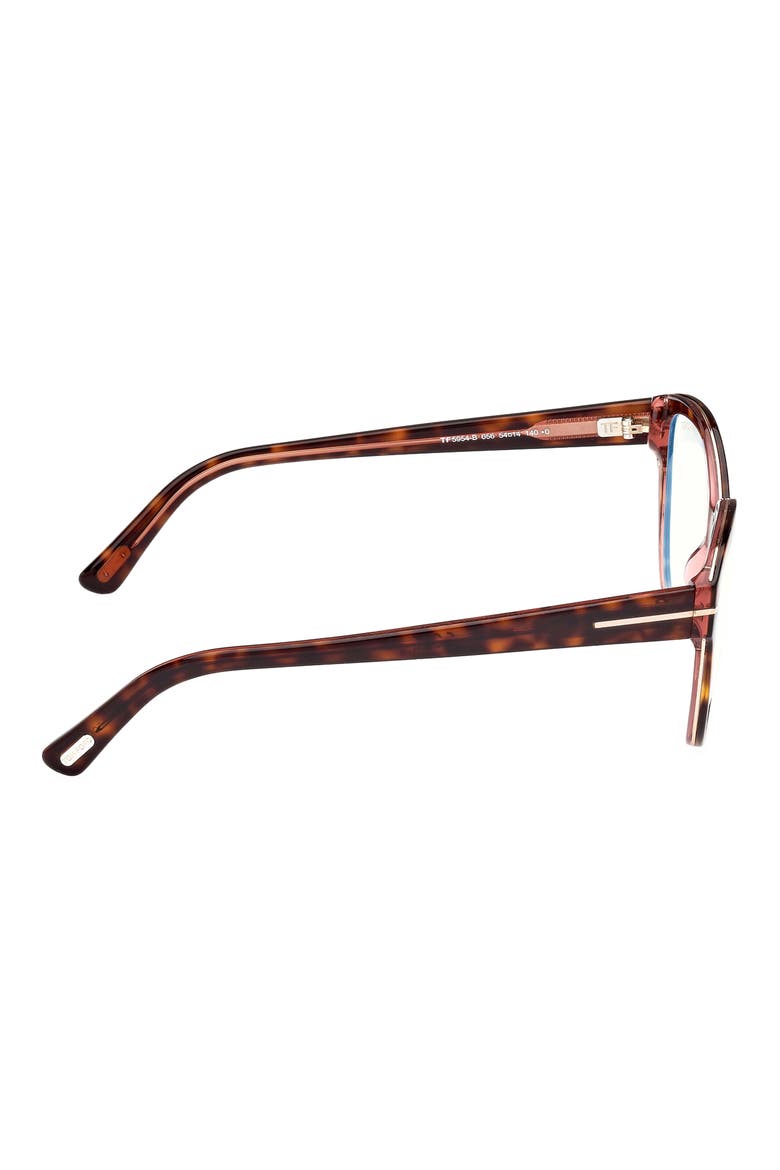 54mm Cat Eye Blue Light Blocking Optical Glasses, Alternate, color, HAVANA AND PINK / T LOGO