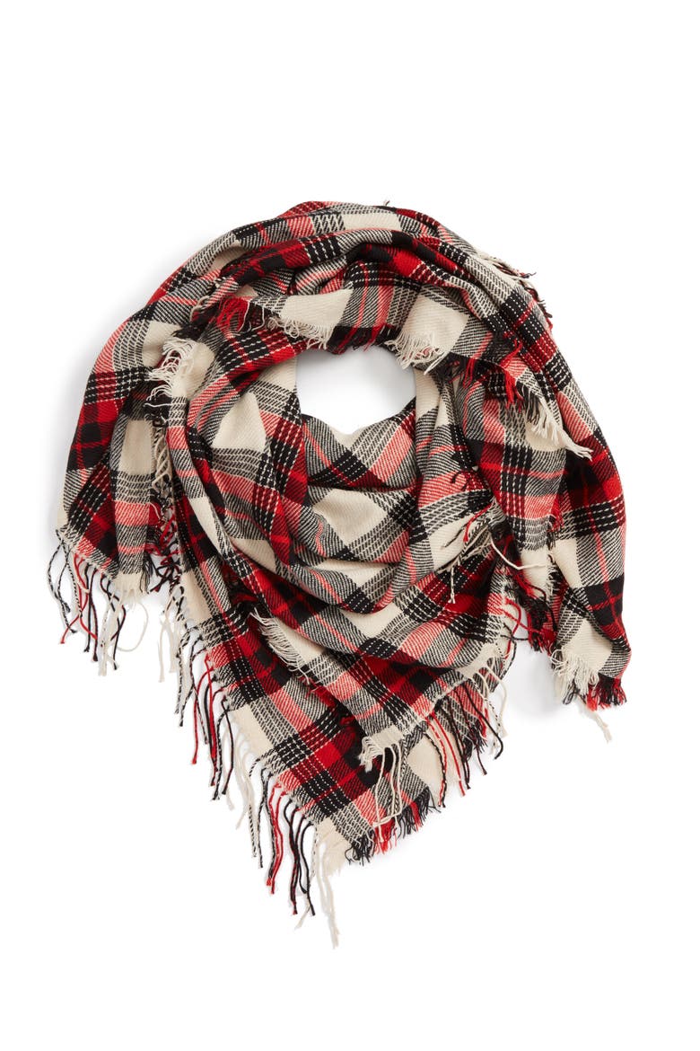 Plaid Scarf, Alternate, color, PEBBLE STONE