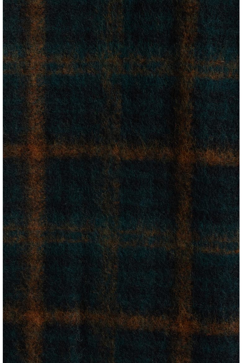 Whiting Check Wool Blend Overshirt, Alternate, color, TEAL / ORANGE