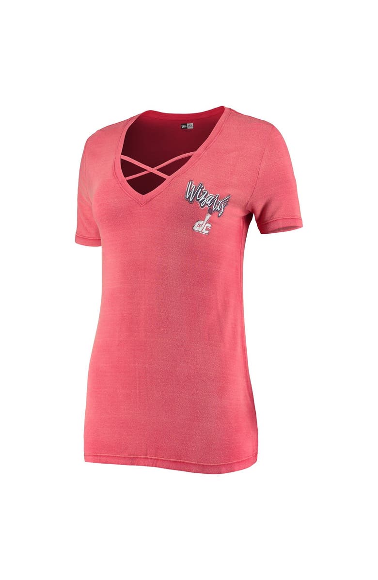 New Era Women's New Era Red Washington Wizards Potassium Cross V-Neck Tee, Alternate, color, 