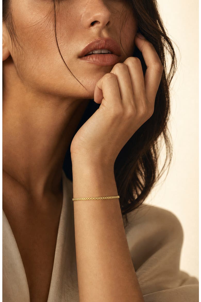 Flat Link Chain Bracelet, Alternate, color, GOLD