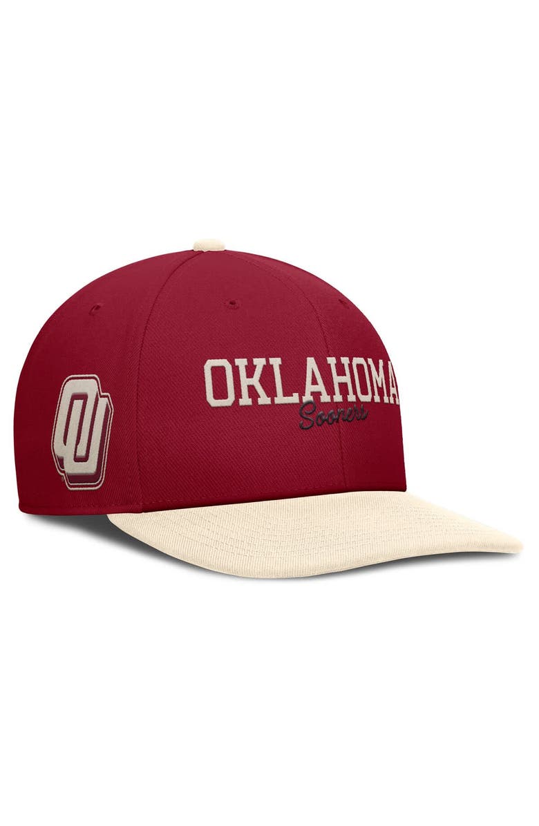 Nike Men's Nike Crimson/Cream Oklahoma Sooners Pro Legacy Script Snapback Hat, Main, color, Crimson