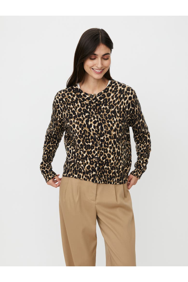 MaLika Leopard Print Cardigan, Main, color, Incense