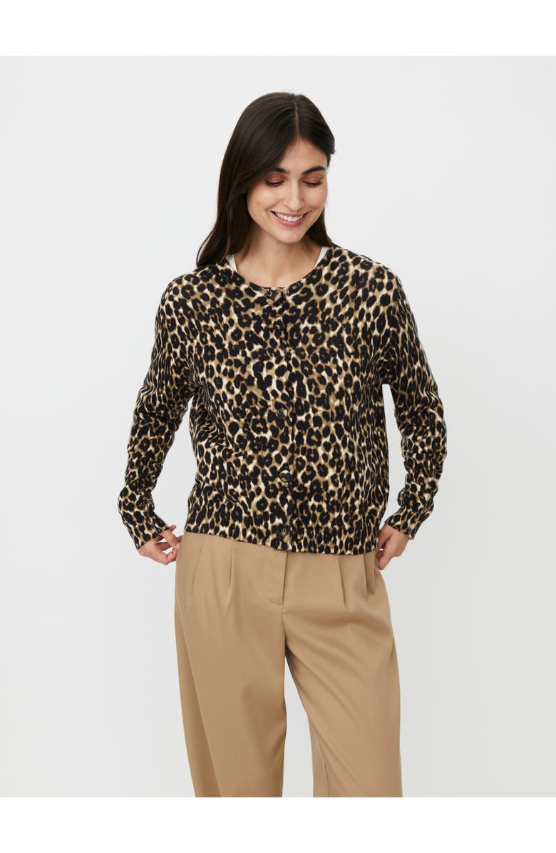 Masai Copenhagen MaLika Leopard Print Cardigan, Main, color, Incense
