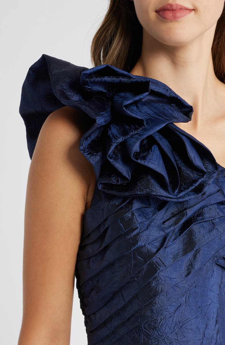 Tahari ASL Rosette One-Shoulder Ball Gown, Alternate, color, 