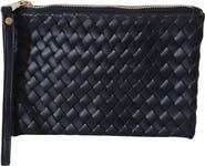 The Artisan & Company Woven Leather-Flat Zip Pouch