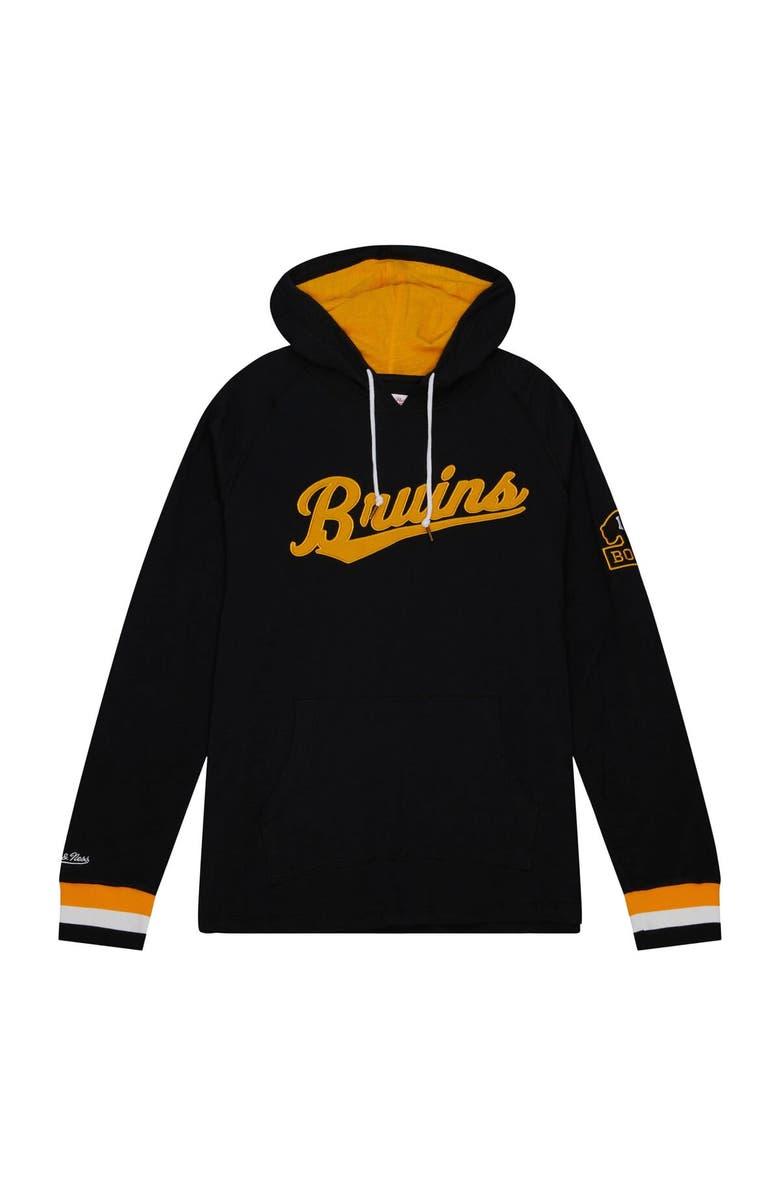 Mitchell & Ness Men's Mitchell & Ness Black Boston Bruins 100th Anniversary Legendary Raglan Pullover Hoodie, Alternate, color, 